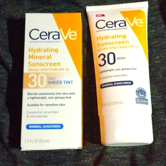 CeraVe Skincare Cerave Hydrating Mineral Sunscreen Body Tinted Face